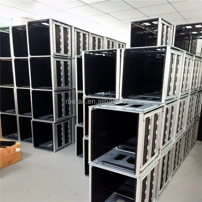 ESD Magazine Rack Pcb SMT Metal Magazine Rack Gear Adjustment Type For PCB Storage
