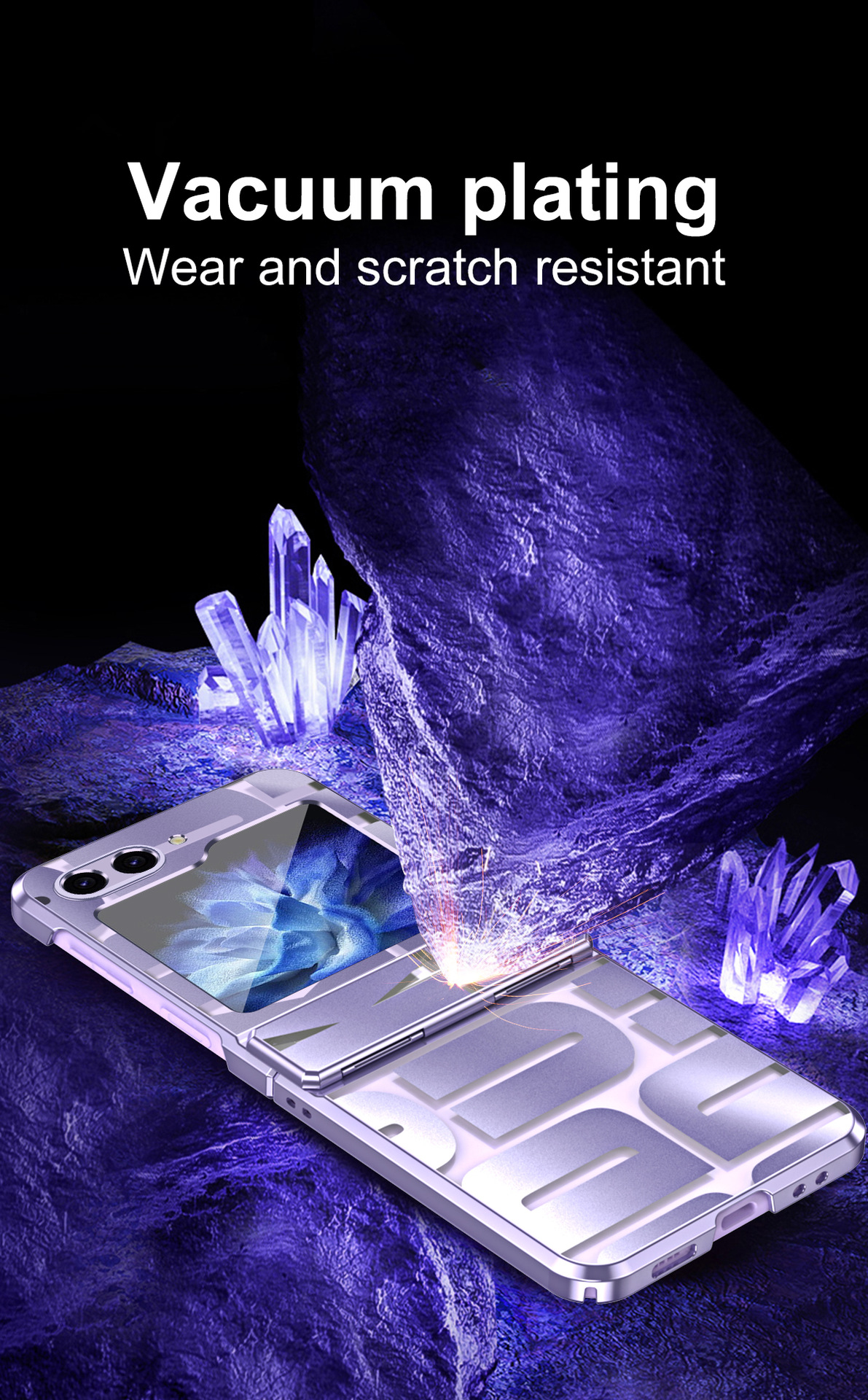 Anti Drop Electroplate PC Cover Samsung Zflip5 Foldable Screen Mobile Phone Case