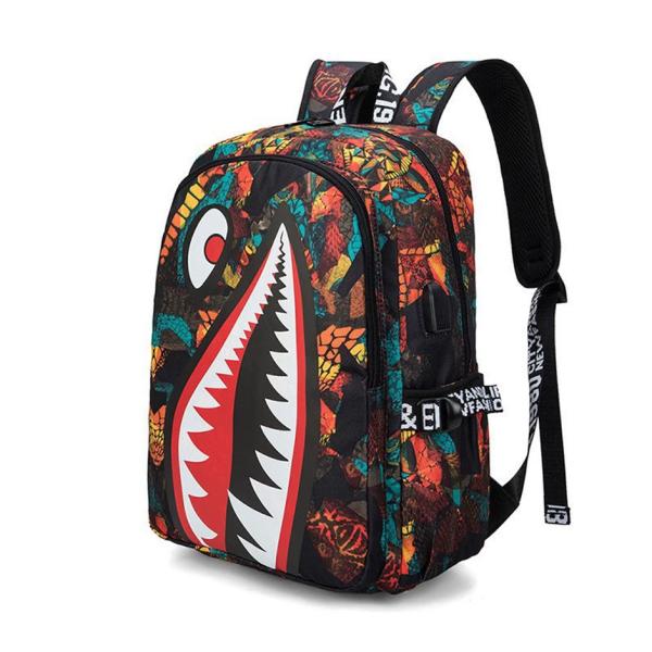 3D Printed School Students Children's Fashion Schoolbag Shark Personality