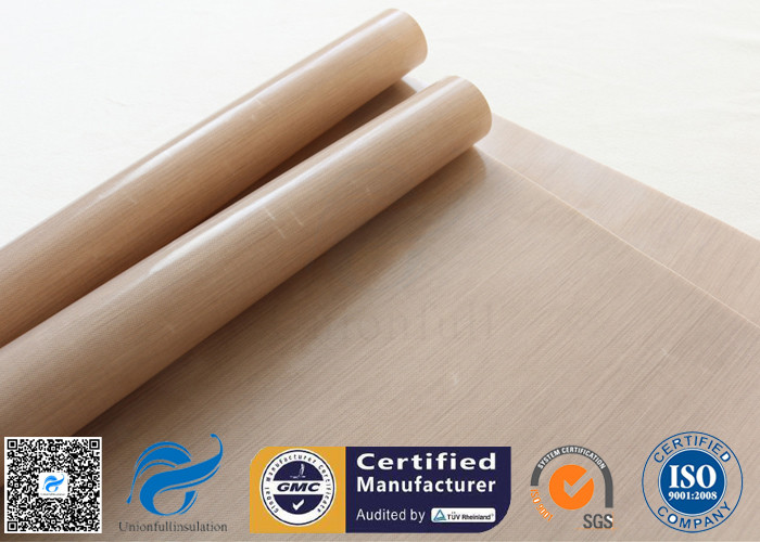 0.12mm Beige Ptfe Coated Glass Fibre Fabric With FDA Standard