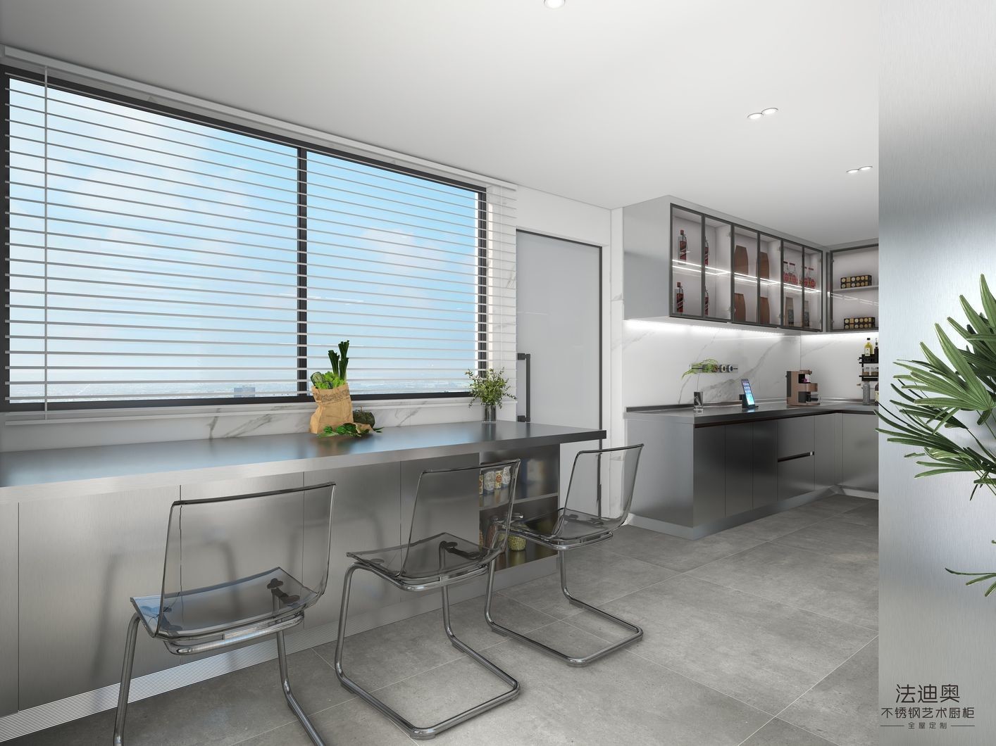 Effortless Cooking With Fadior Modern Elegance U-Shaped Original Stainless Steel Kitchen Cabient