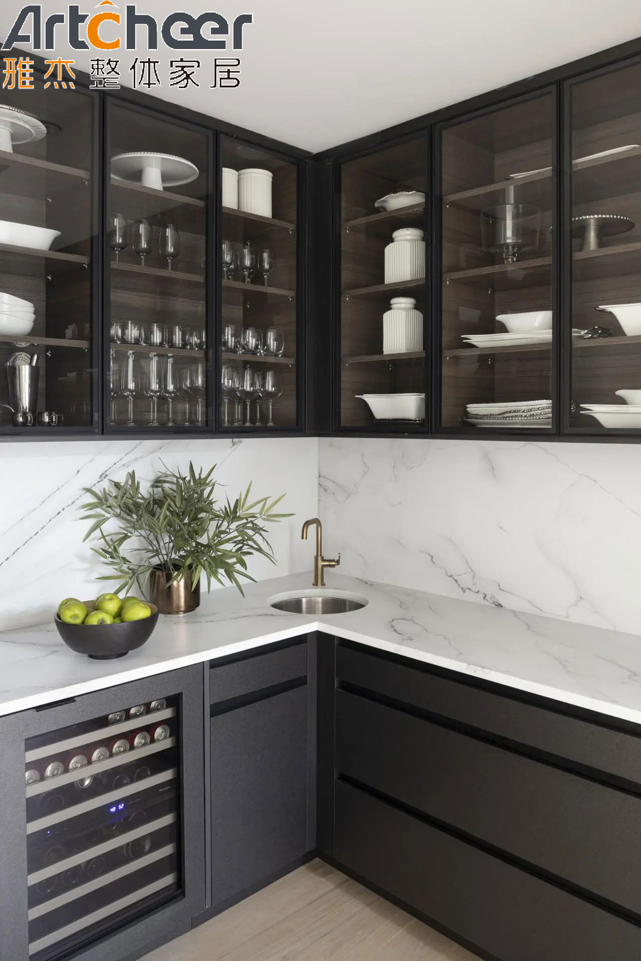 Modular Kitchen Cabinets Eco-Friendly Plywood for Modern Villa Kitchen Storage Design