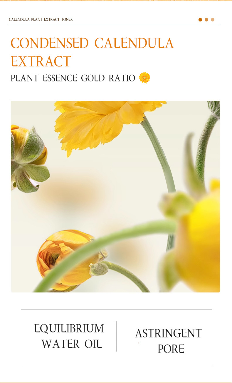 100% Pure Organic Water Hydrating Face Mist Brightening Moisturizing Petal Calendula Face Toner