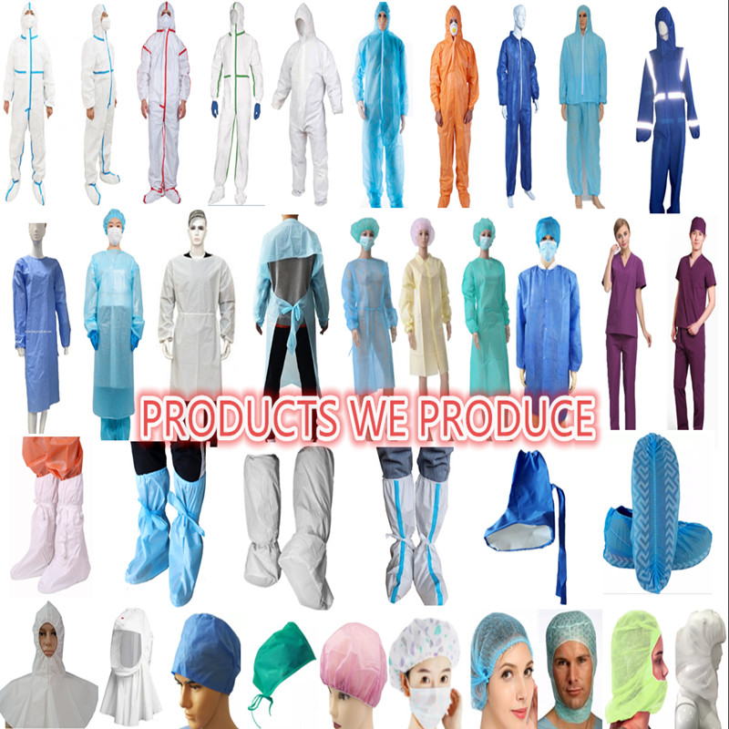 Hot seling uniform SMS PP PE disposable surgical gown scrub suit isolation gown for hospital