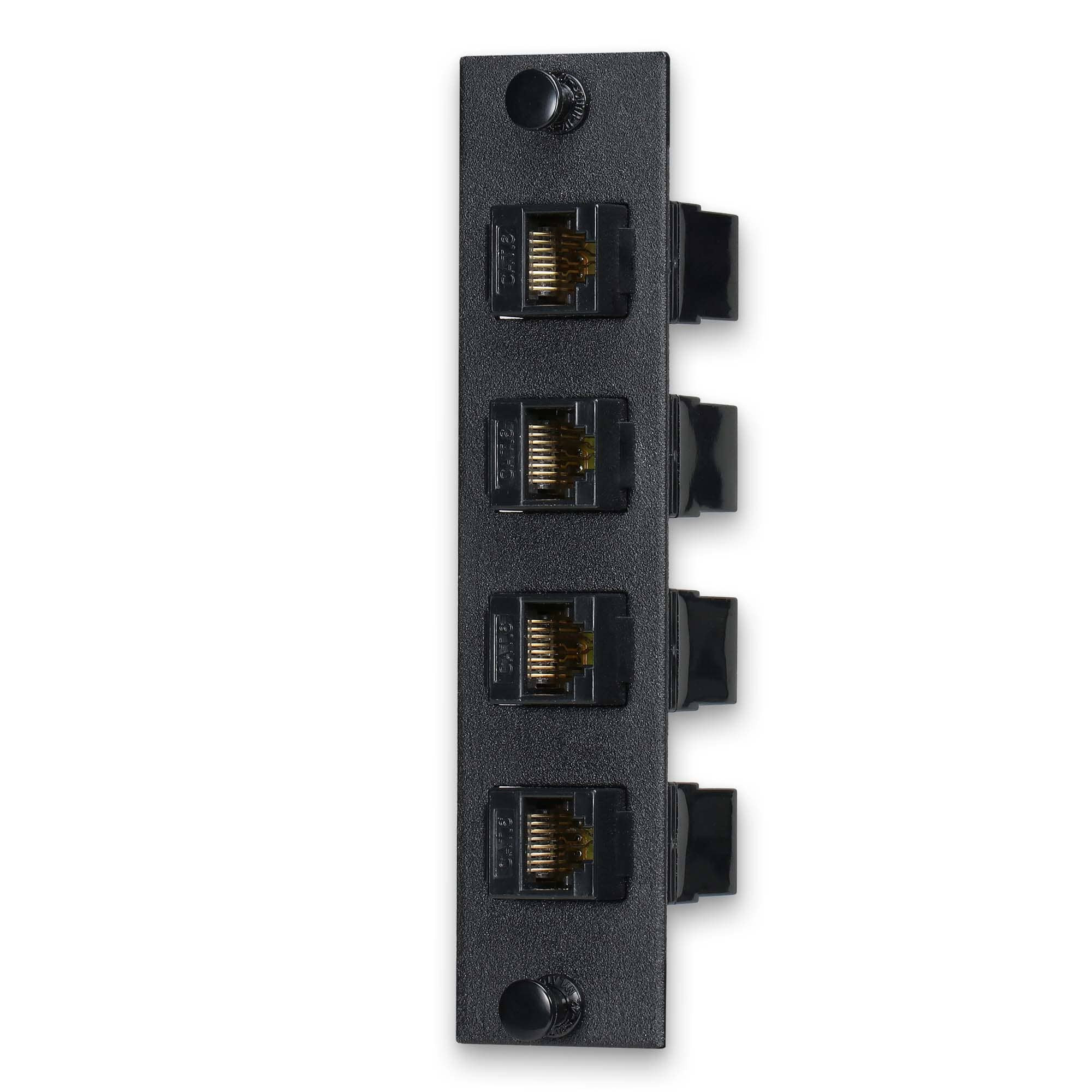 4 Position Fiber Optic Adapter Plate With CAT6 Coupler Trapezoid