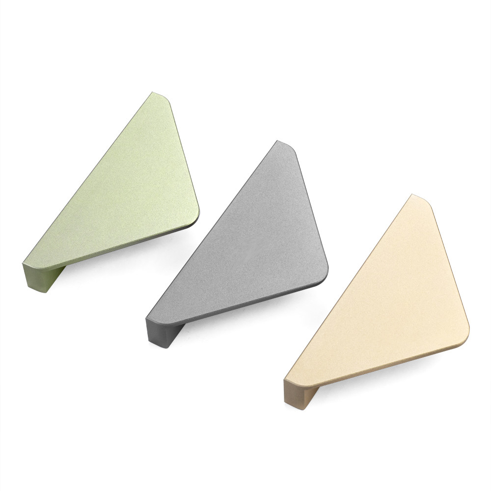 OEM 120mm Aluminium Furniture Drawer Handles Gold Triangle Drawer Knob