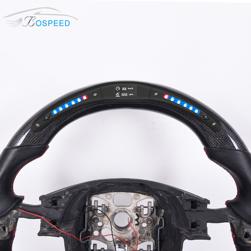 NAPA Leather Porsche Carbon Fiber Steering Wheel Custom Stripe Color