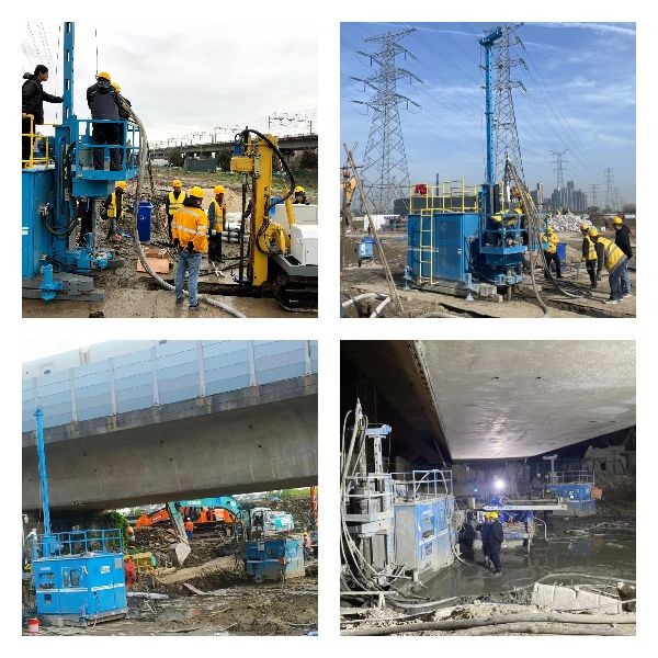 Drilling Depth 100m and Diameter Pile 4m Jet Grouting Drilling Rig for Industrial and Civil Buildings in Palestine