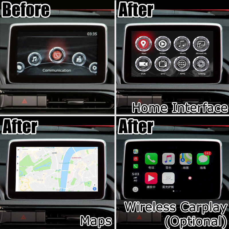 Mazda MX-5 MX5 FIAT 124 Android auto carplay Box with Mazda origin knob control video interface