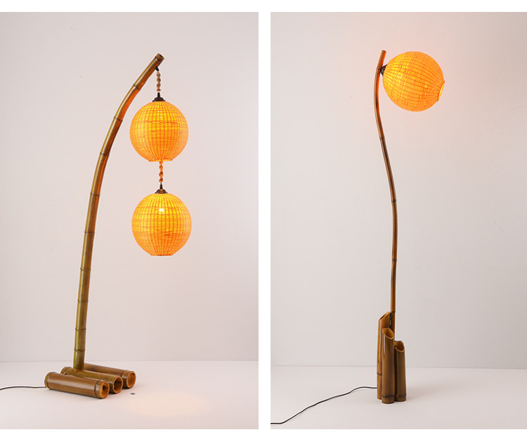marble bamboo floor lamps living room sofa bedroom standing lamp bedside reading light Nordic fishing lamp