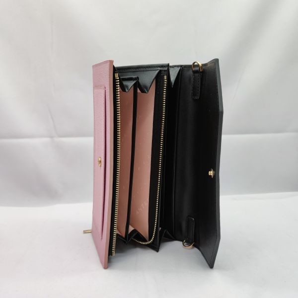 Black Pink Genuine Leather Sa Wallet for Women WA17