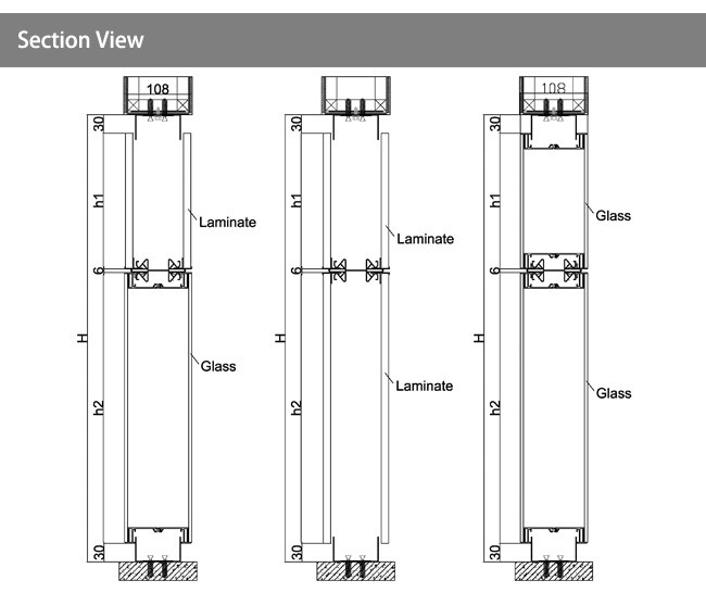 Sound Proof Double Glass Partition Wall System 12mm+12mm Hollow Space