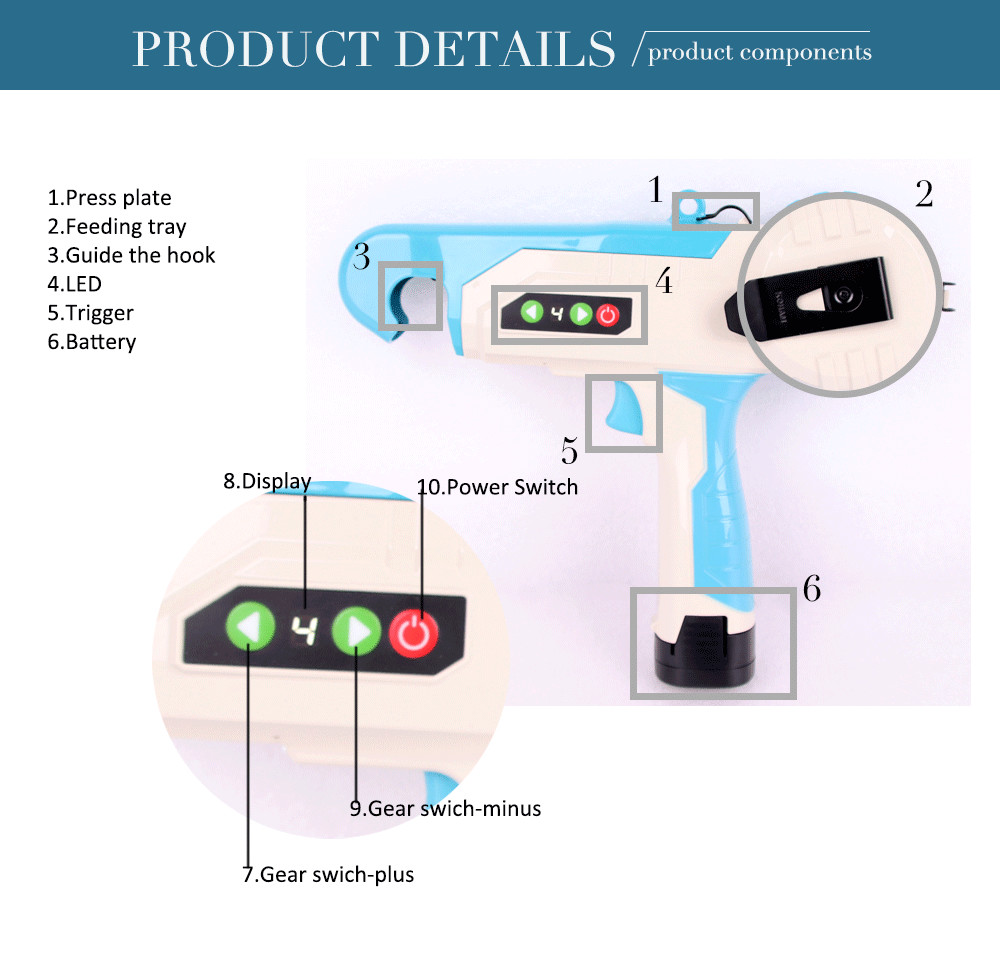 Swansoft 25mm High Efficient Elastic Twine Tying Tools Fruit Packaging Tie Machine Electric Tying Machine/Binder