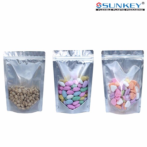 Custom Size 3 Side Seal Ziplockk Packaging Bag Stand Up Pouch Food Packaging For Nuts