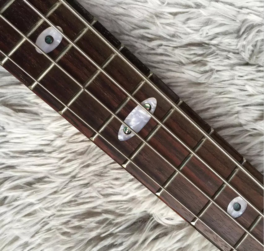 Custom 4 Strings Neck Through Body Alembic Style Electric Bass Guitar Tree Burl Top