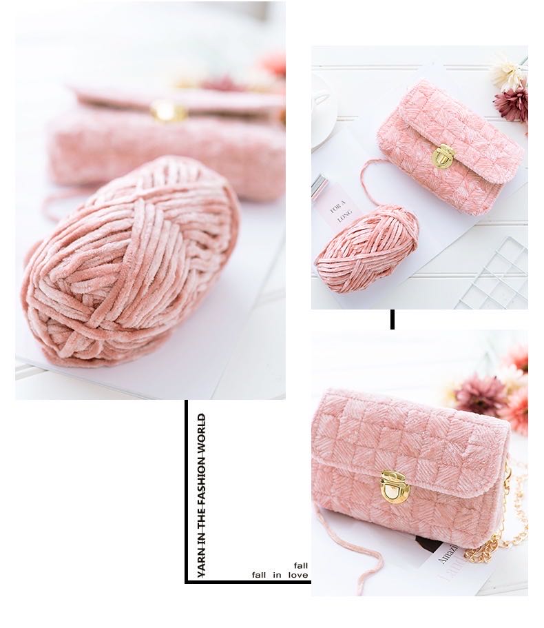 100% Polyester Velvet Chenille Yarn Customized Dyed Colorful Crochet Yarn