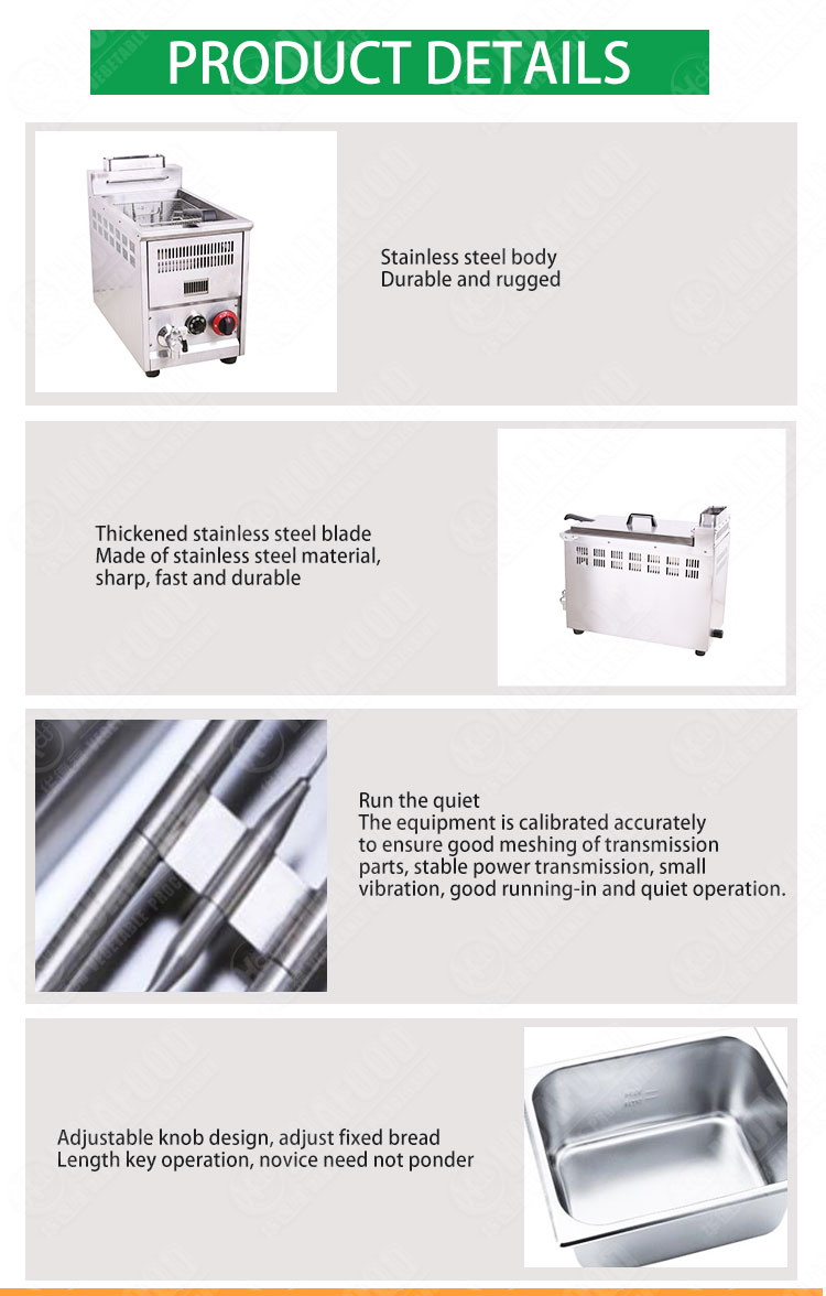 Small Chips Automatic Fryer Machine Gas Deep Fryer LPG With Thermostat