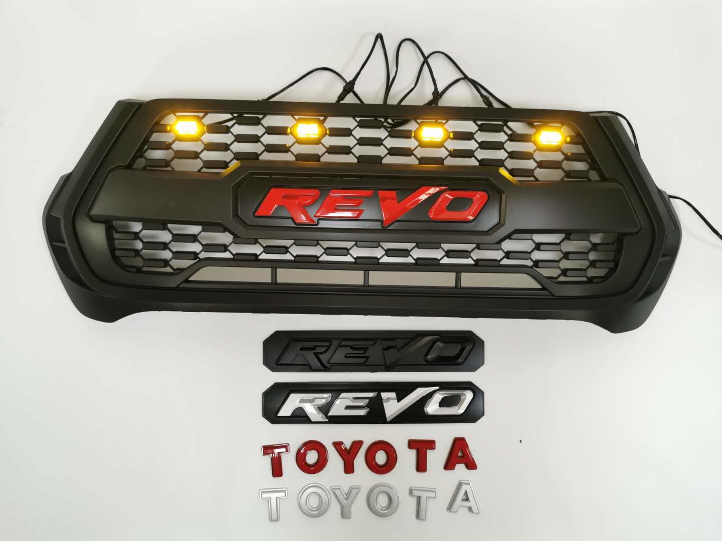 OEM Manufacturer Wholesale ABS Plastic Black Front Grill for Toyota Hilux Rocco Revo 2020 2021