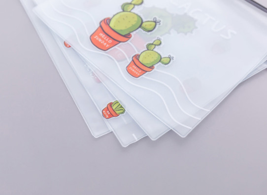 PVC / EVA Plastic Zip Folders For Paper Office Stationery Packing