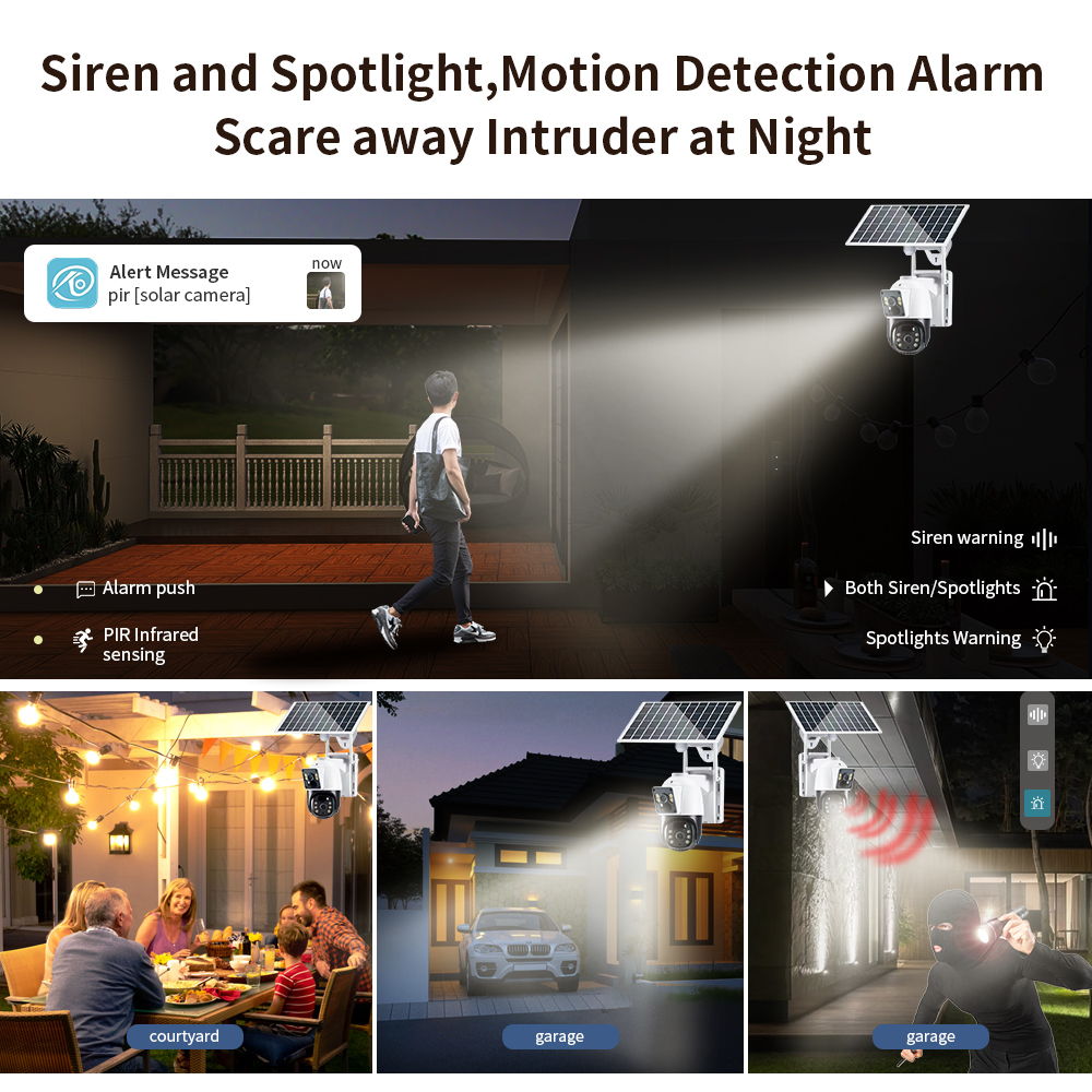 Aluminum Alloy Material C2480WG-10A Solar 4G Security Camera with Built-in Mic