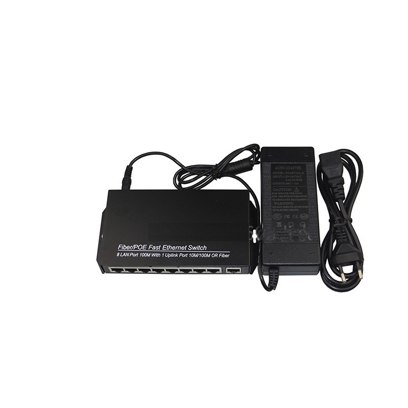 8 port 100Mbps a 1000Mbps uplink port POE Switch network of compatible network cameras and wireless AP power IEEE 802.3a