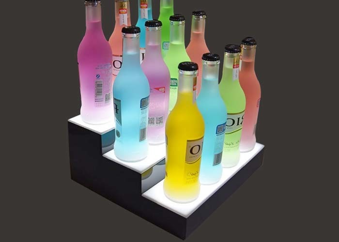 3 Tier Acrylic Display Rack For Champagne Beer Liquor Bottle Beverage Display