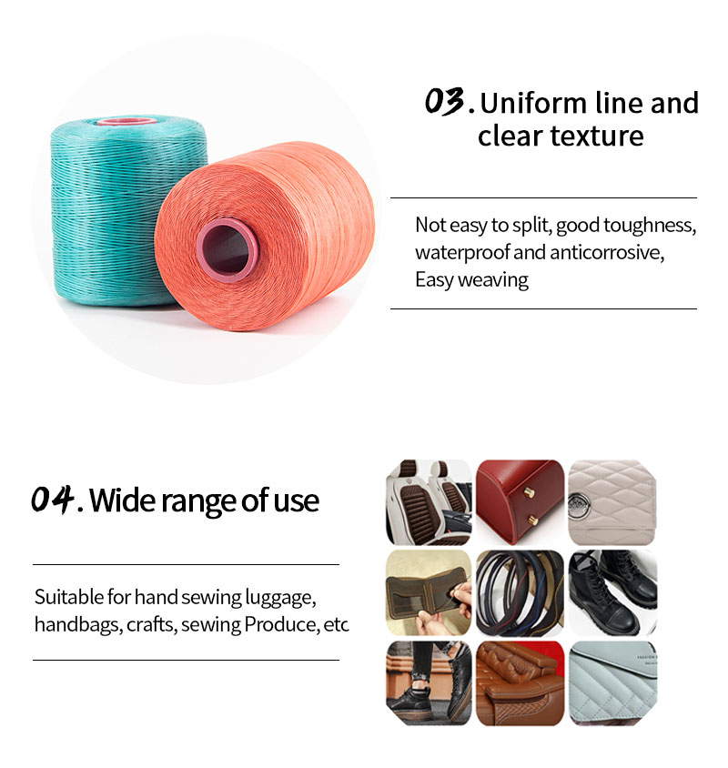 260m Leather Sewing Flat Wax Thread in 0.8mm Thickness with 240 Color Options