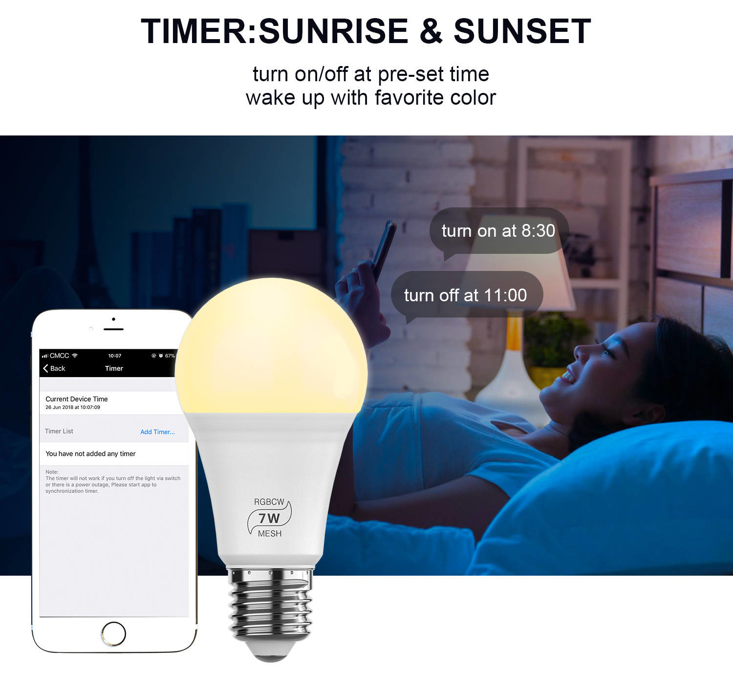 E26 Music Bulb Bluetooth Mesh Speaker Light Bulb Smart Lamp Group Control