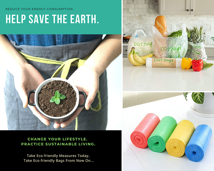 Bagease Bagplastics Biodegradable polythene cassava grocery bio carry degradable plastic bag corn starch shopping bags