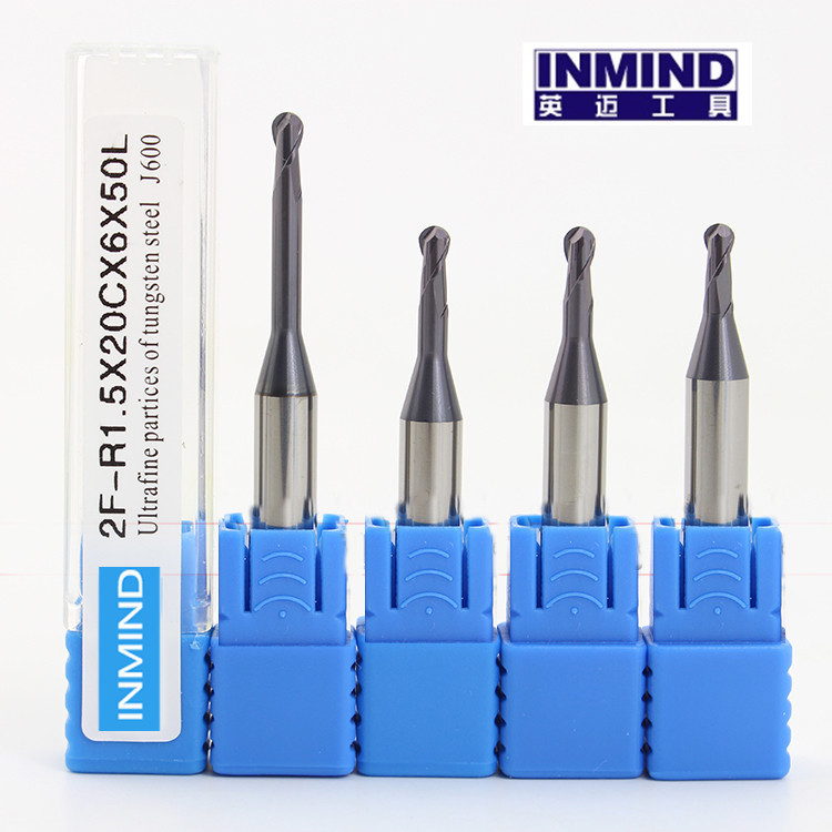 Long Neck Ball Nose End Mill Cutter With TiSiN Coating 2.5mm Diameter