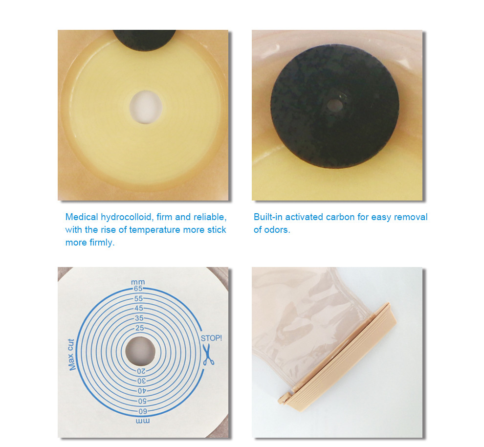 High Barrier Soft PVDC 1 Piece Colostomy Bag Ostomy Disposal Colostomy Bag Open