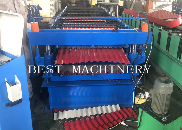 Sheet Metal Roofing Double Layer Roll Forming Machine PLC Control 380V50HZ Frequency