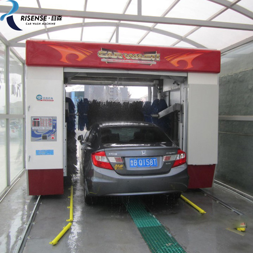 Powerful Brush Style Tunnel Car Wash Machine With Nine Brushes