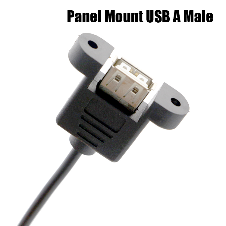 Custom Screw Locking Stud Female Panel Mount USB 2.0 Type A to JST XH PH SH Assembly Cable