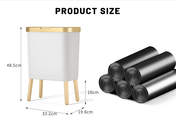 Household Indoor Trash Can With Legs Large Garbage Can With Legs