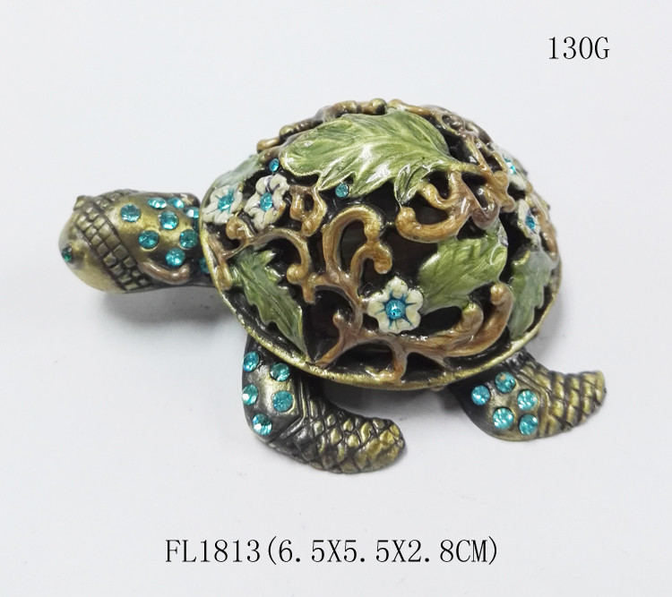 Turtle Custom exquisite turtle shape pewter animal trinket jewelry box