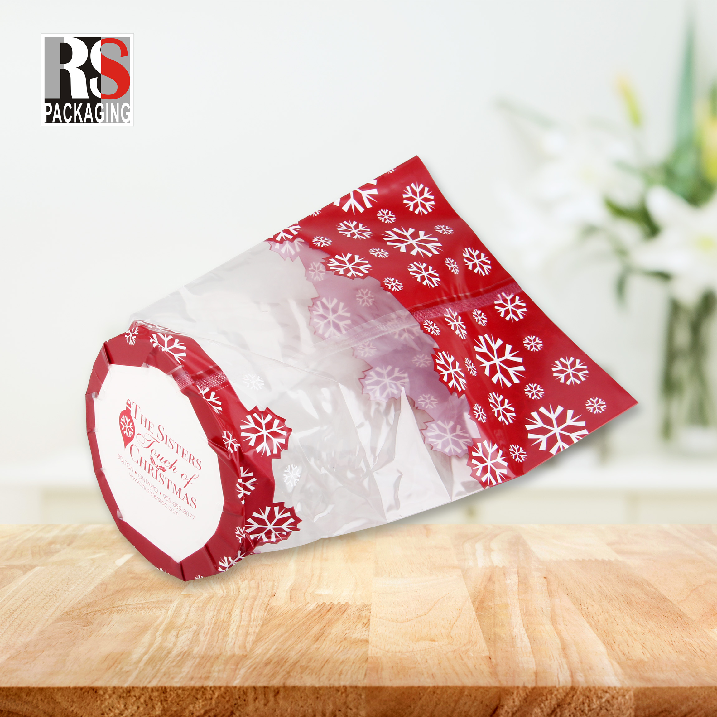 Customized Logo Poly Transparent Plastic Packaging Bag For Bread Dessert