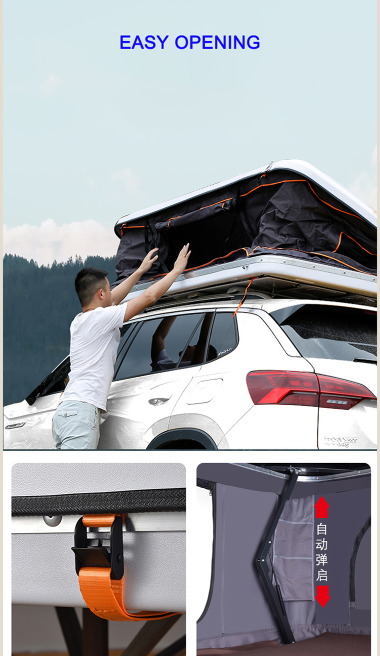 6EXP.TENT.RF.FX.19 Hard Shell Roof Tent Fits All Cars Perfect for Camping Travelling