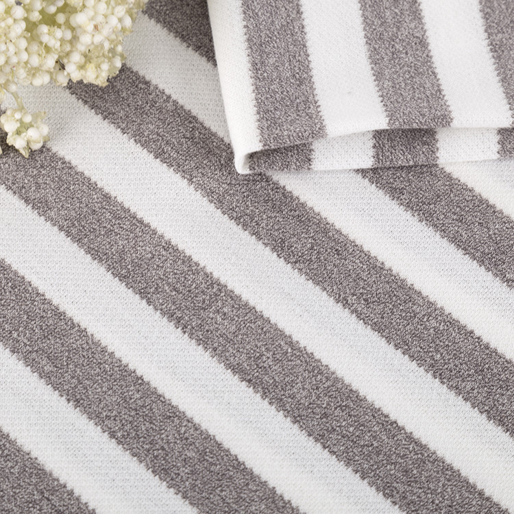 Hygroscopic Close To Body Striped Material Fabric For T Shirt Good Gloss