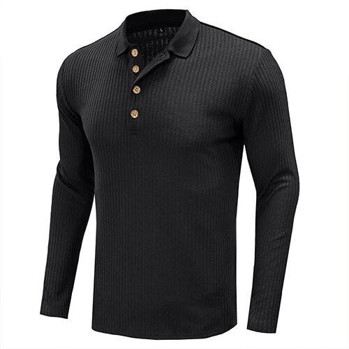OEM maufactory Autumn And Winter Long Sleeved Solid Color POLO Shirt European And American