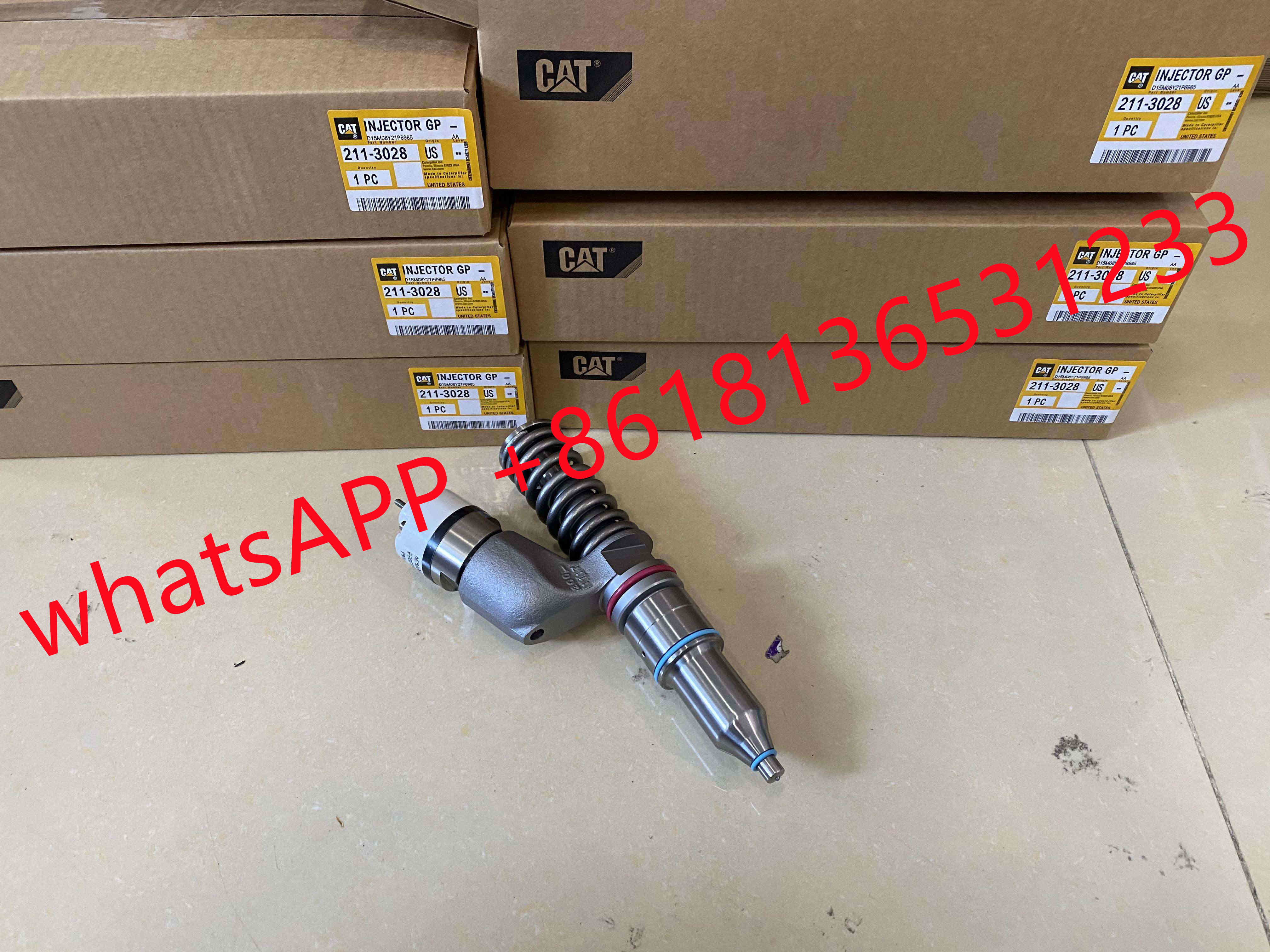 Excavator Parts E365C E374D Cat Engine C-15 C15 Fuel Injector 370-0750 253-0616 253-0618 For Caterpillar