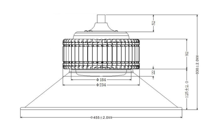 Industrial Warm Light High Bay Led Shop Lights 100W 10000lm Easy To Install