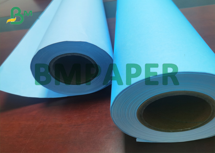  80gsm Double  Single Side Matt Blue CAD Plotter Printing Paper Roll (3)