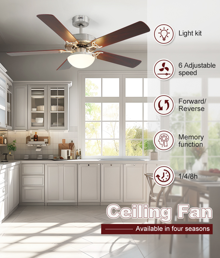 Modern Design Smart Home Remote Control LED Ceiling Fan Light with 2- Coverage