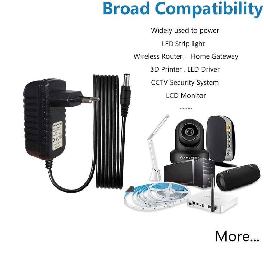 wholesale DC EU 9v/12v/24v 1A 2A AC/DC power adapter 24w 12v 2000ma power supply 12v PSU power adapter european