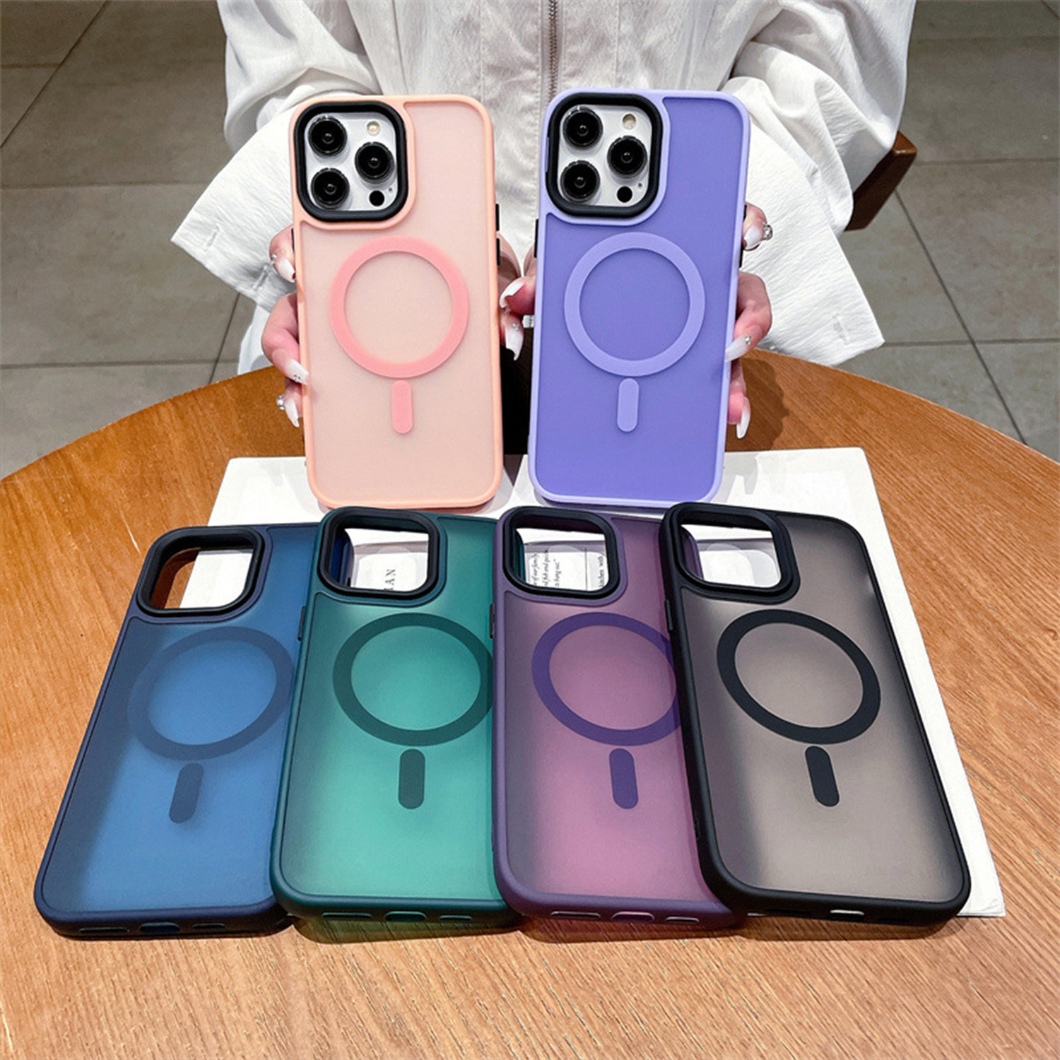Anti Fingerprint Magnetic Phone Case MagSafe Protective Case Seamlessly