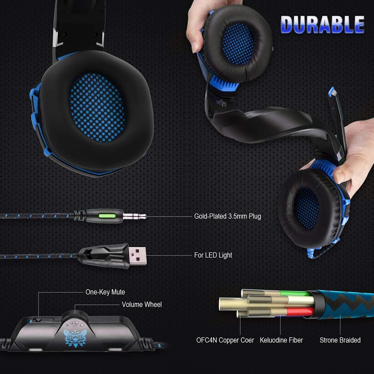 High End Over Ear 32ohm 2.2m 117dB 3.5 mm Gaming Headset