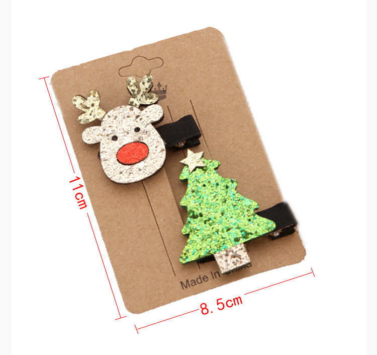 2pcs Christmas Hair Clips Accessories For Girls Kids Hairpin Set