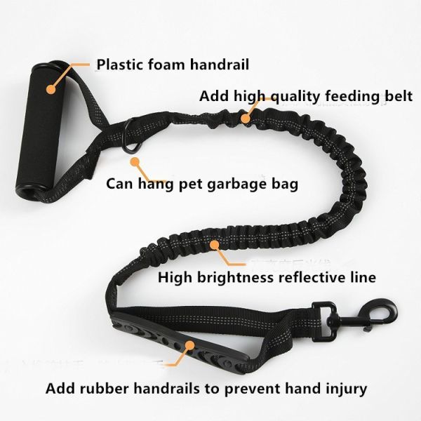 Explosion Proof Flushing Kitten Lead Nylon Elastic Dog Towing Rope Night Safety Reflective Dog Walking Rope