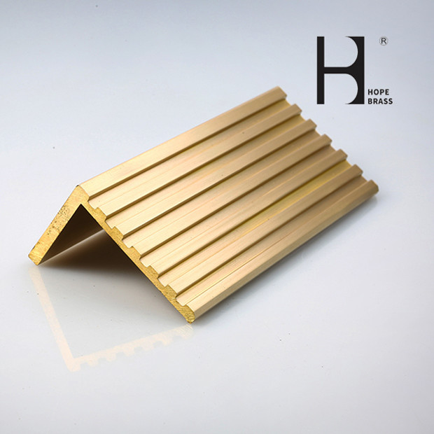 Solid Brass Extruding Profiles for Anti-slip Strip for Stairs Copper Non-slip Nosings Customized Size Shape Big Factory